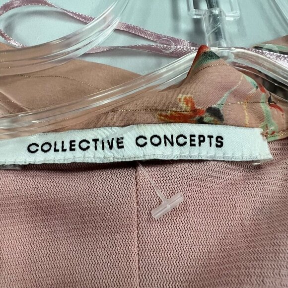Collective Concepts Women's Mini Wrap Dress Pink/Multi Floral Size Small - Picture 8 of 9